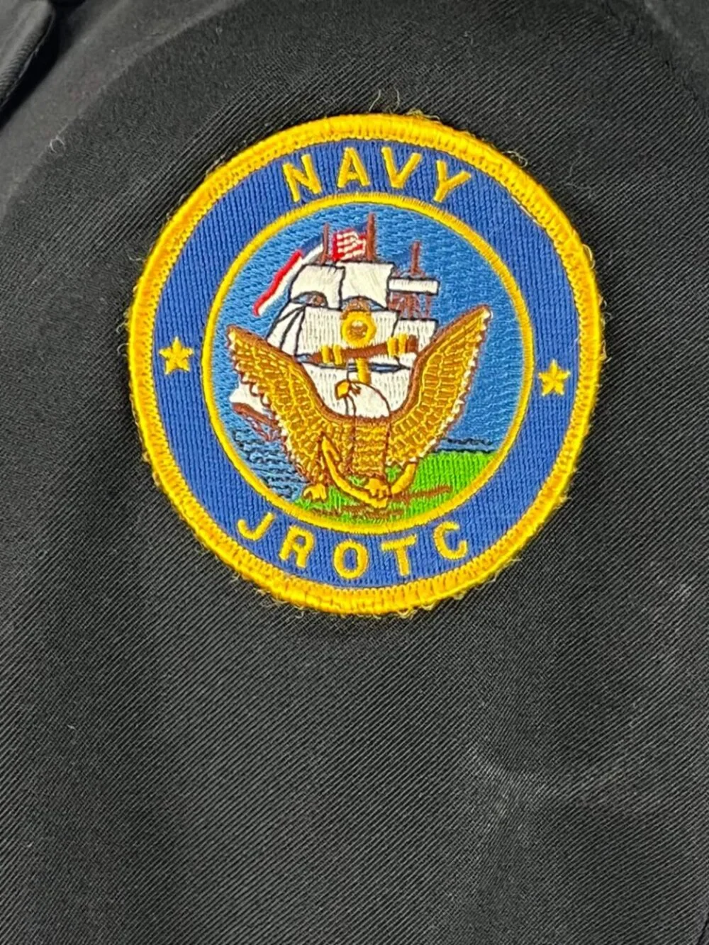 GUC Navy JROTC Uniform Coat Mens Black Wool Blend Service Jacket Size 36R